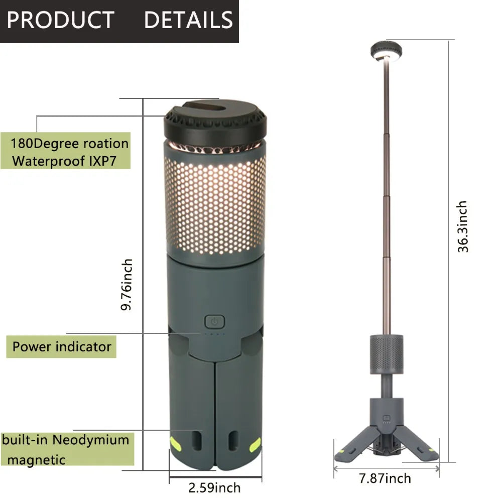 OpenAir™ Telescopic Camping Lantern, 10000mAh Battery