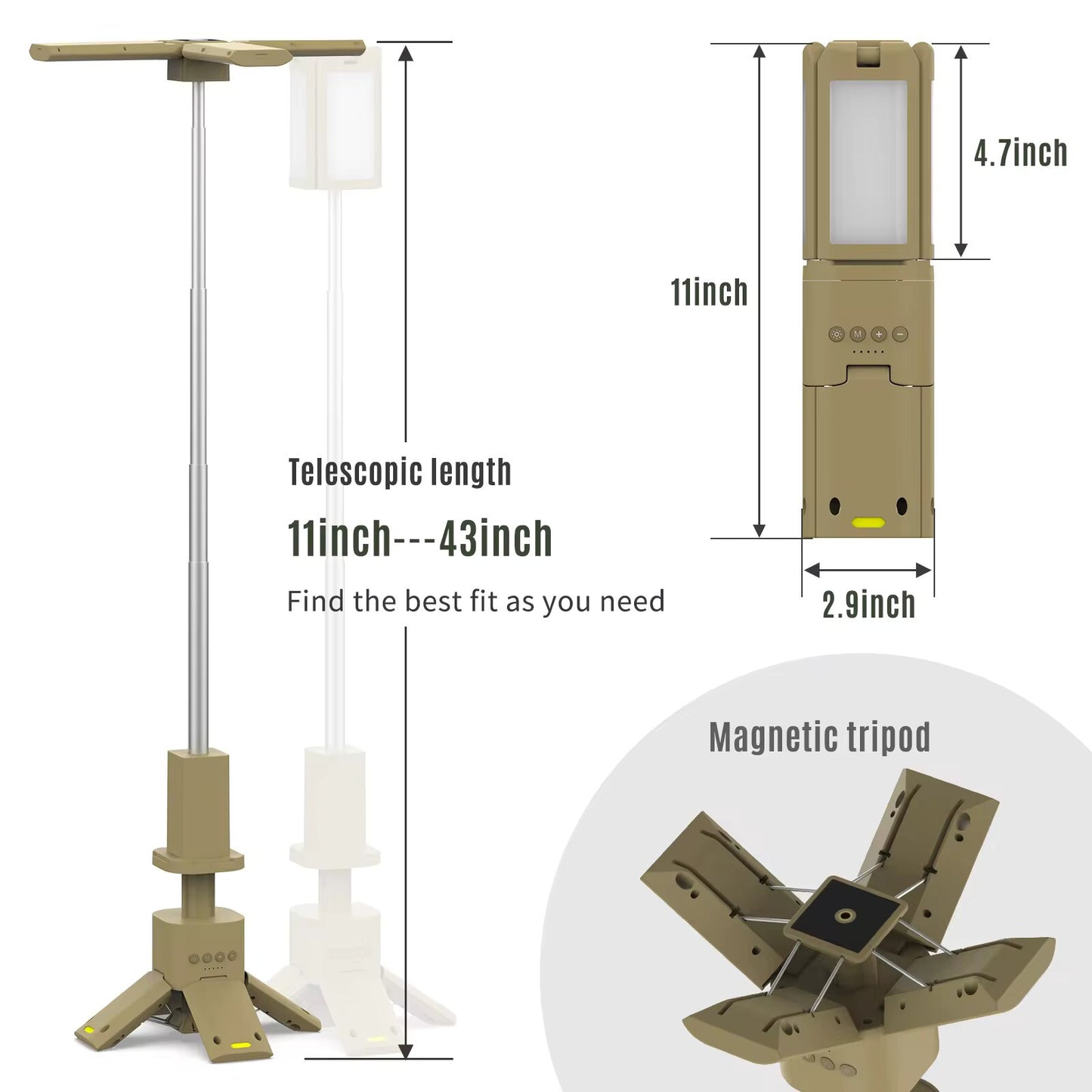 OpenAir™ Сamping lamp telescopic, folding, battery 14000 mAh