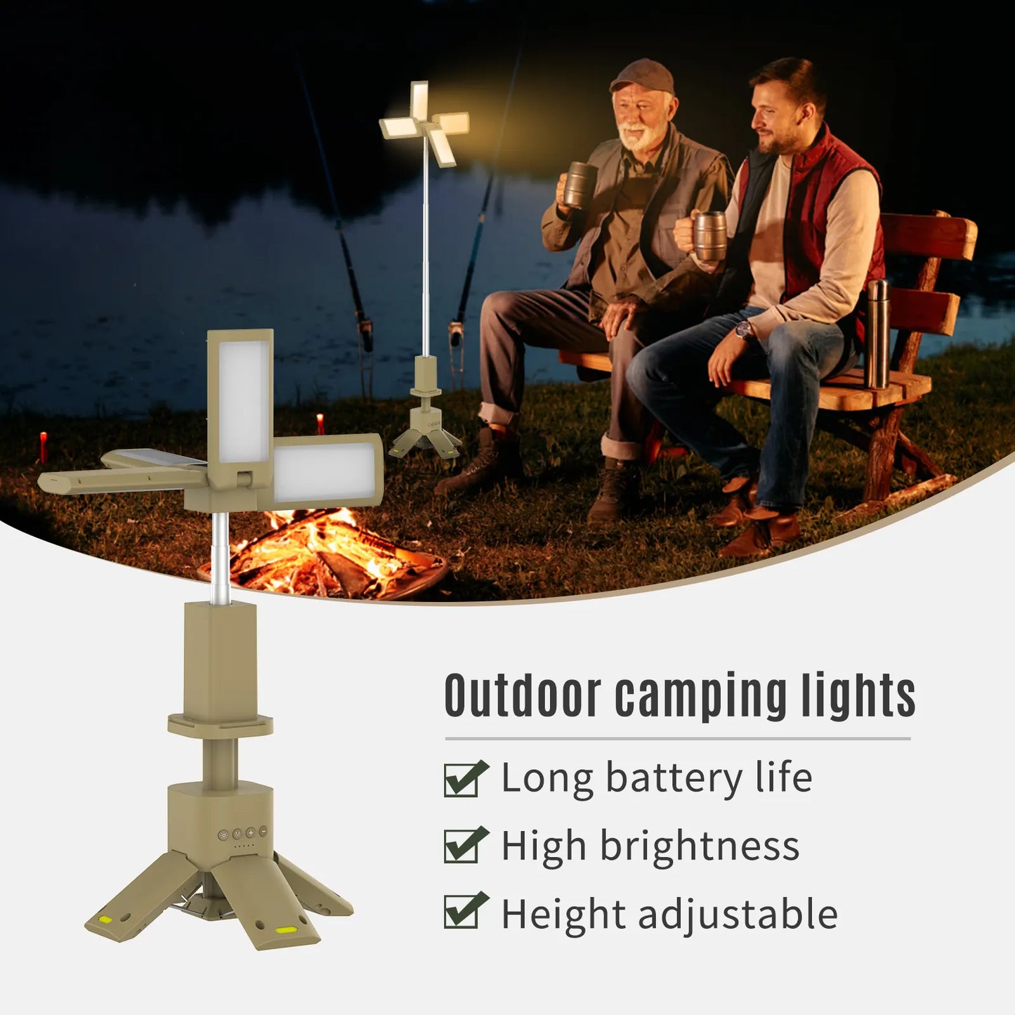 OpenAir™ Сamping lamp telescopic, folding, battery 14000 mAh