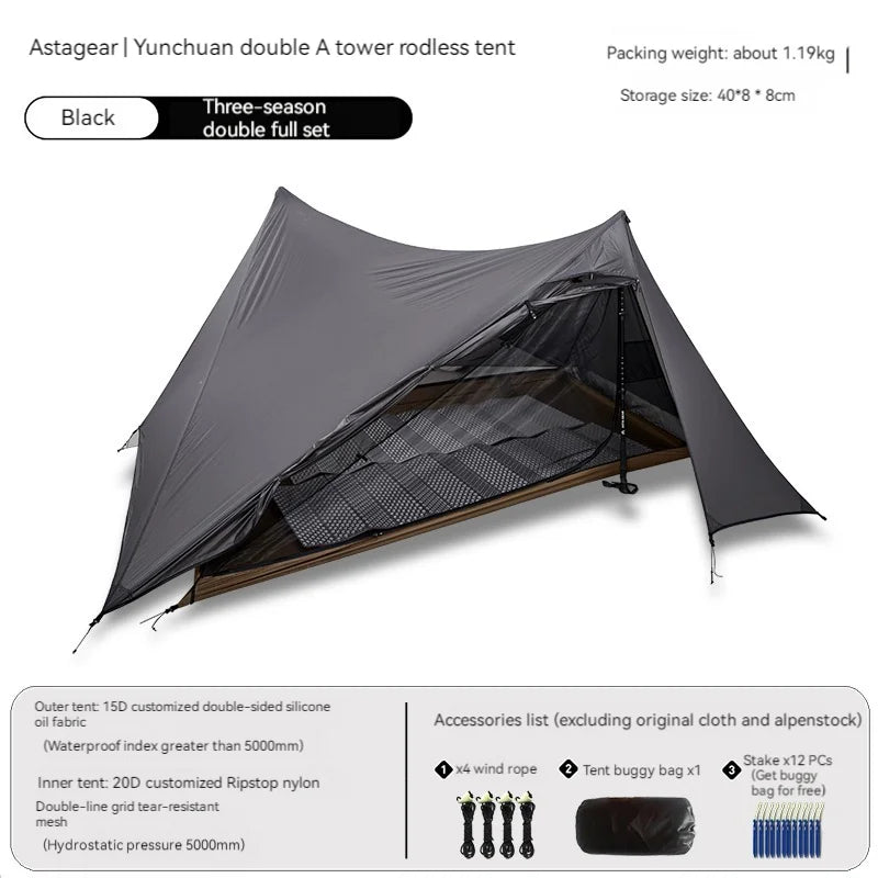 OpenAir™ Ultralight 15D double-sided camping tent with silicone coating