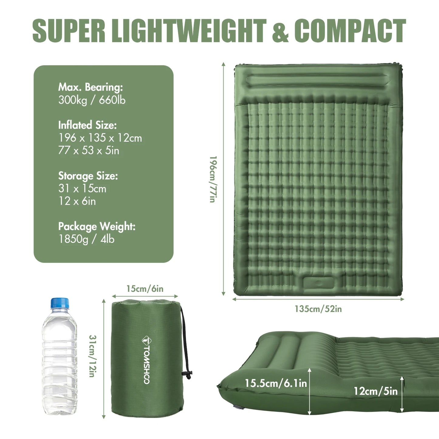 OpenAir™ Camping mattress with a built-in pump